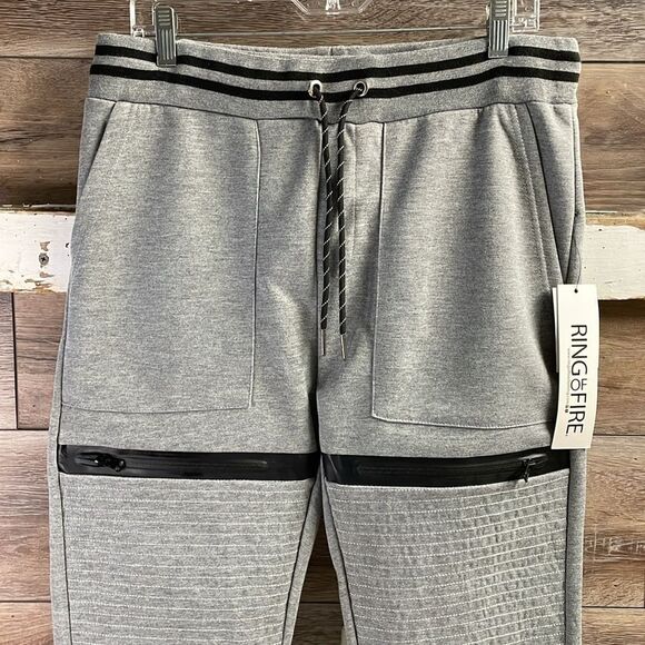 RING OF FIRE Mens Victory Textured Heat Joggers Heather Gray Size Large NWT - Picture 4 of 11
